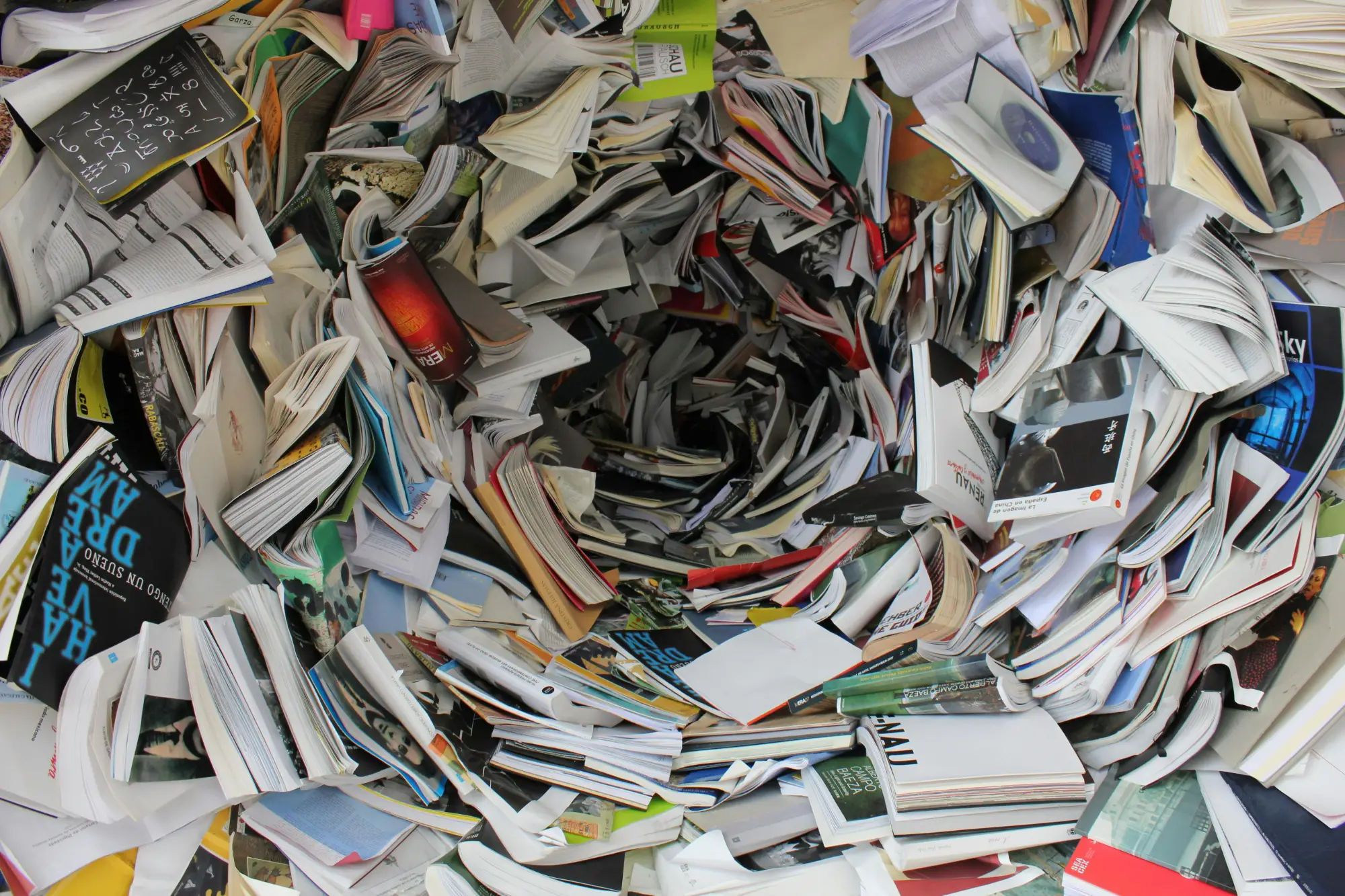 spiral of books